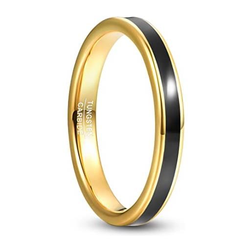 Corato anello in carburo di tungsteno, 3 mm/4 mm, per donna, in malachite, matrimonio, fidanzamento, anello in oro con smalto nero e bianco, misura 12 (16,6 mm) - 62 (19,7), carburo di tungsteno