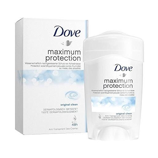 Dove 6 x maximum protection originale clean 48h anti transporant deodrant 45 ml deo, liquido, fresco