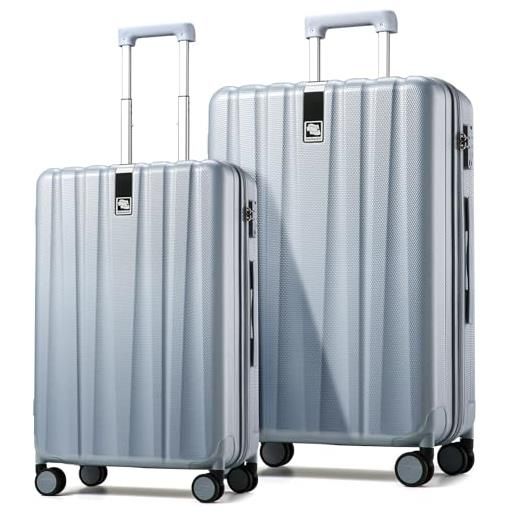 Hanke valigia da cabina leggera rigida in pc, grigio, 2-piece set（20/29）, valigia