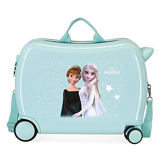 Disney frozen frosted light valigia per bambini blu 50 x 38 x 20 cm rigida abs chiusura a combinazione laterale 34 l 1,8 kg 4 ruote attrezzatura a mano