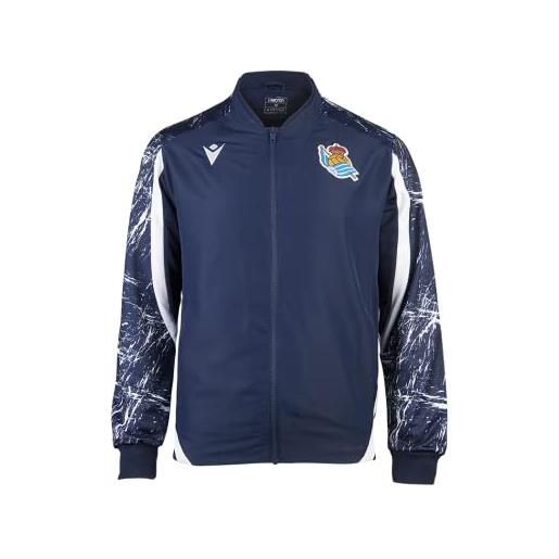 Real Sociedad de futbol real sociedad giacca da viaggio ufficiale, giacca uomo, bianco blu, dimensione jxs