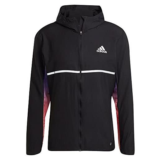 Adidas otr jkt cb, giacca uomo, black/purple rush/pulse lime/acid red, l
