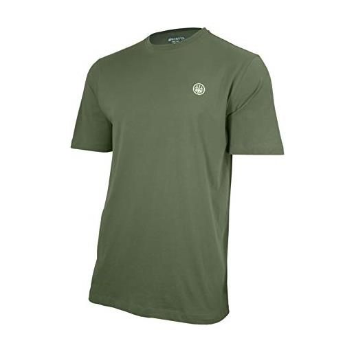 BERETTA maglietta da uomo con logo vintage - maglietta in cotone a maniche corte team usa - morbida e confortevole t-shirt girocollo da uomo, verde militare, l