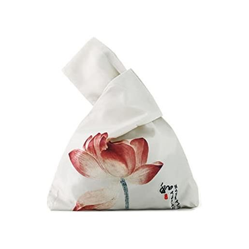 Maya Star borsa da polso impermeabile alla moda con motivo kimono giapponese, borsa tote con nodo, borsa portatile da donna (lotus), multicolore, m