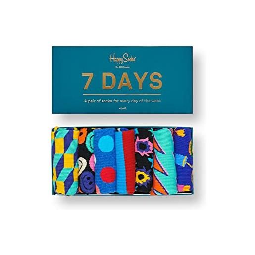 Happy Socks disegni calzini, multicolore, 41-46 (pacco da 7) unisex-adulto
