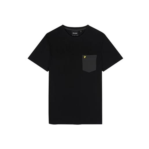 Lyle & Scott t-shirt contrast pocket da uomo - nero modello ts831vog cotone 100% s