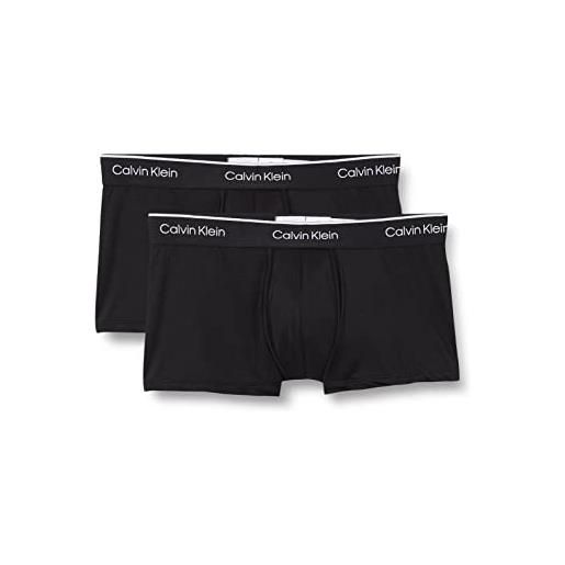 Calvin Klein Jeans calvin klein boxer uomo confezione da 2 low rise trunks elasticizzati, nero (black/black), s