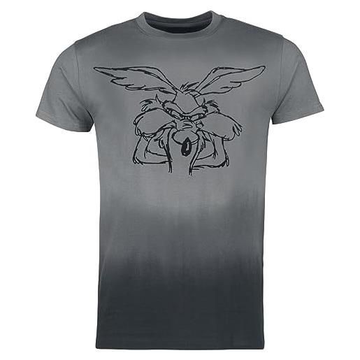 LOONEY TUNES coyote uomo t-shirt multicolore s 100% cotone regular