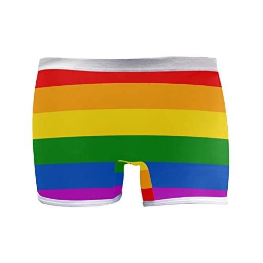 YOUJUNER boxer da donna pantaloncini lgbt gay pride rainbow flag boyshort mutandine mutandine biancheria intima per donne e ragazze, multicolore, s