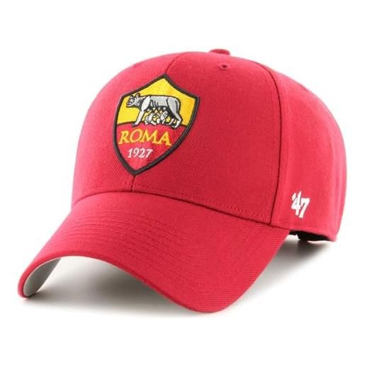 47 berretto marca relaxed fit - mvp as roma rosso, rosso, etichettalia unica