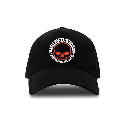 Generic berretto nero cotone eco harley davidson - craneo umano, nero , 56/58 cm