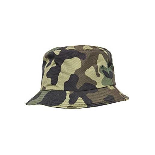 Flexfit damen/herren bucket hat unisex camouflage angler-hut für erwachsene, green camo, one size