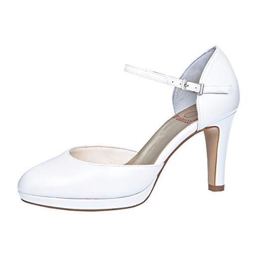 Fiarucci scarpe da sposa lani - scarpe da donna con plateau in pelle, bianco, 40.5 eu
