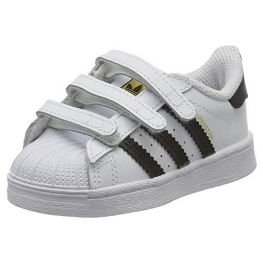 Adidas superstar cf i, scarpe da ginnastica unisex-bambini, ftwr white/core black/ftwr white, 20 eu