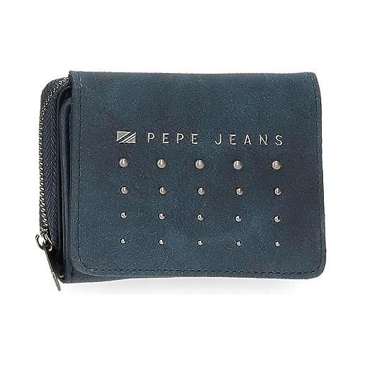 Pepe Jeans holly portafoglio con portafoglio blu 10 x 8 x 3 cm pelle sintetica, blu, taglia unica, portafoglio con portafoglio