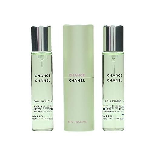 Chanel chance eau fraiche eau de toilette 3 x 20 ml spray donna da borsetta