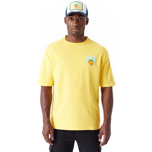 New Era t-shirt fruit graphic uomo giallo