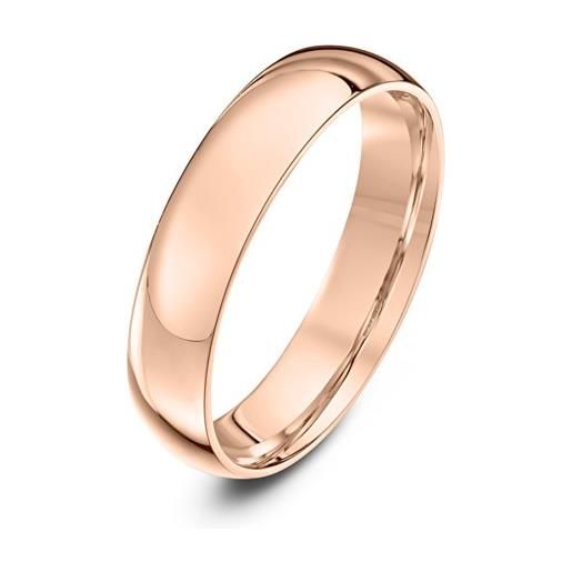 Theia anello nuziale unisex in oro rosa 9k (375), pesante, vestibilità comoda, lucido, 4 mm - misura 13.5