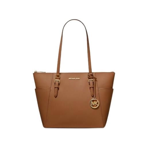 Michael Kors charlotte signature leather large top zip tote handbag bag (luggage)