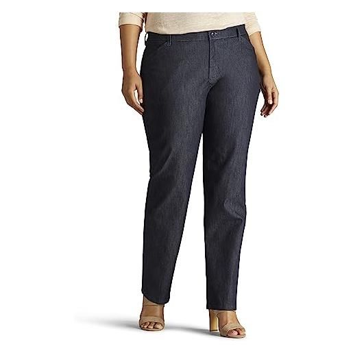 Lee pantaloni da donna plus size relaxed fit all day straight leg pant, risciacquo indaco, m