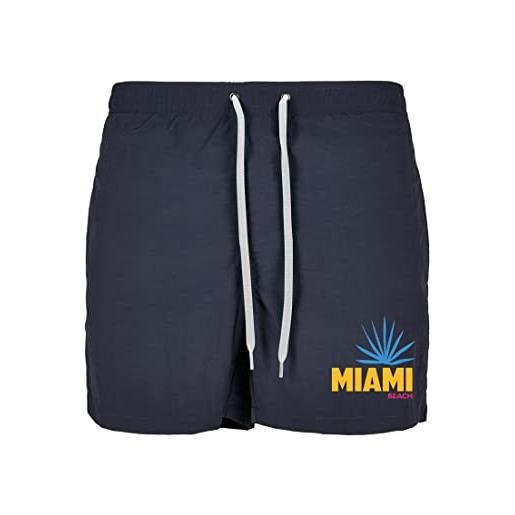 Mister Tee miami beach-pantaloncini da bagno, taglia xl, colore: blu navy costume, marina militare, uomo