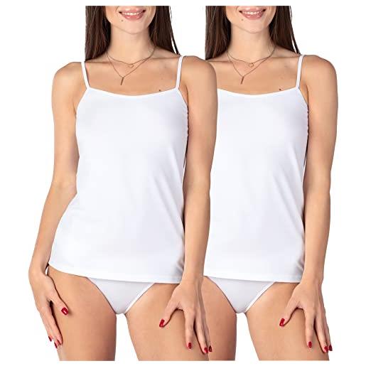 Bellivalini donna maglia intima in cotone blv50-220 (2er-pack: bianco, xl)