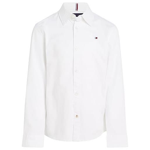 Tommy Hilfiger solid stretch poplin shirt l/s kb0kb06965 camicie casual, bianco (white), 24 mesi bambini e ragazzi