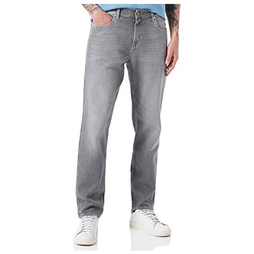 REPLAY jeans uomo sandot tapered fit in denim comfort, grigio (forest grey delavè 222), w30 x l32