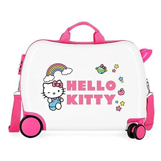 Hello Kitty you are cute - valigia per bambini, colore: bianco, 50 x 38 x 20 cm, rigida in abs, chiusura a combinazione laterale, 34, 1,8 kg, 4 ruote, bagaglio a mano