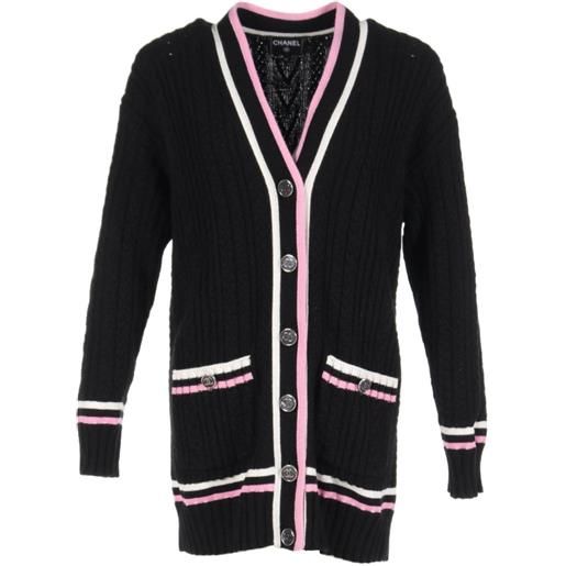 CHANEL Pre-Owned - maglione con logo 1986-1988 - donna - cashmere - taglia unica - nero