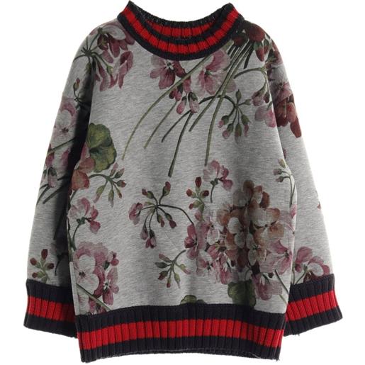 Gucci Pre-Owned - maglione a fiori anni 2000 - donna - rayon - taglia unica - grigio