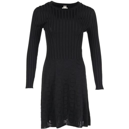 Hermès Pre-Owned - abito a maniche lunghe anni 2000 - donna - seta - taglia unica - nero