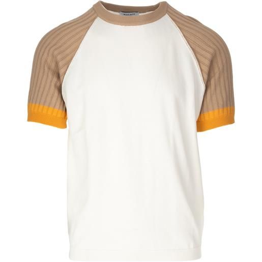 WOOL & CO | t-shirt cotone bianco beige ocra