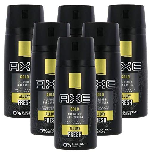 Axe - deodorante/spray per il corpo gold - oud wood & dark vanilla - 150 ml