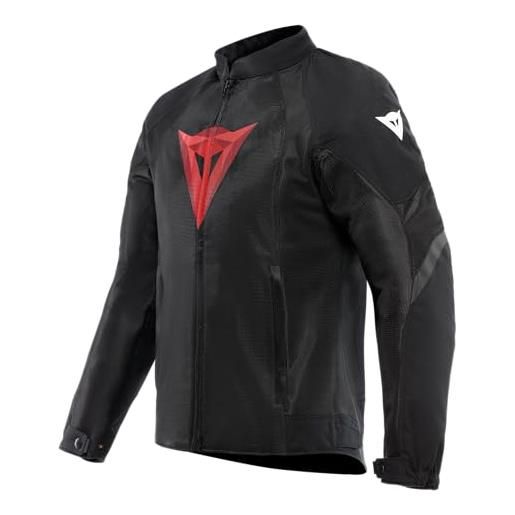Dainese - air graphics tex jacket, giacca moto estiva, ventilata e leggera, con protettori morbidi su spalle e gomiti, man, nero/diamante rosso, 48