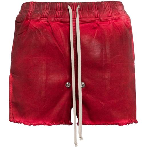 Rick Owens side-slit denim shorts - rosso