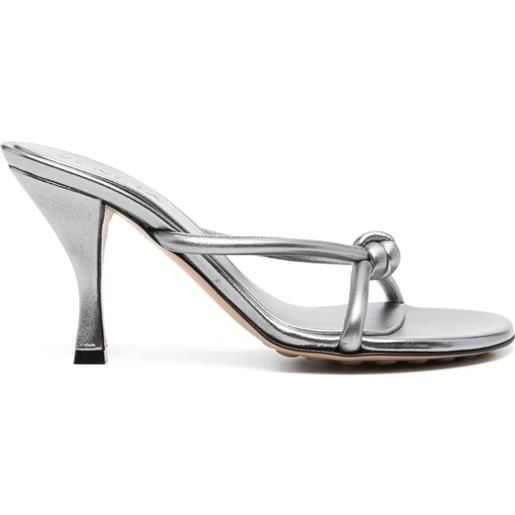 Bottega Veneta 85mm blink metallic leather sandals - argento