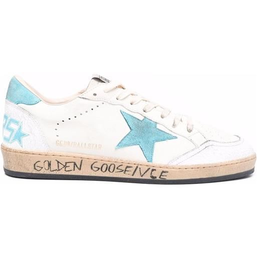 Golden Goose sneakers con logo in pelle - bianco