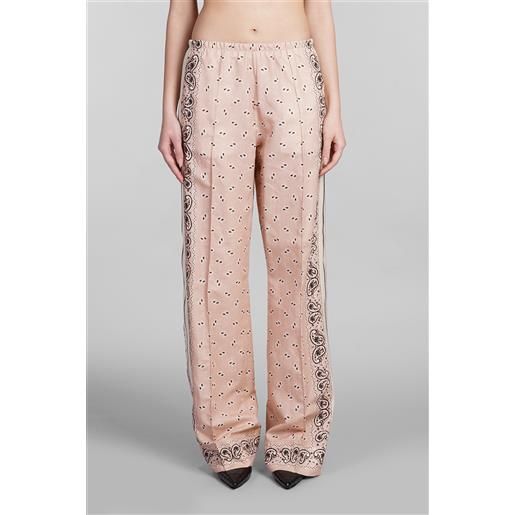 Palm Angels pantalone in lino rosa