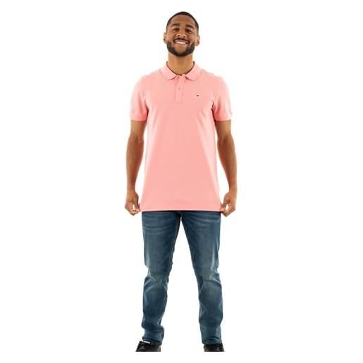 Tommy Jeans maglietta polo maniche corte uomo slim fit, rosa (tickled pink), xs