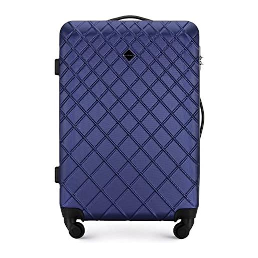 WITTCHEN valigia da viaggio bagaglio a mano valigia da cabina valigia rigida in abs con 4 ruote girevoli serratura a combinazione maniglia telescopica classic line taglia m blu