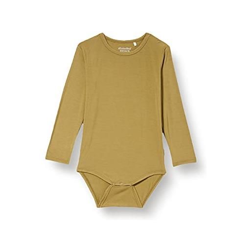 MINYMO body ls-bamboo set di magliette per bambino e neonato, dried herbs, 9 mesi unisex-bimbi