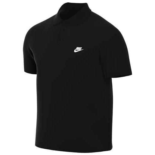 Nike fn3894-010 club polo uomo black/white taglia s