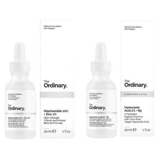THE ORDINARY hyaluronic acid with 2% + b5 (30ml) and niacinamide 10% + zinc 1% (30ml) bundle face care set