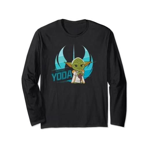 Star Wars young jedi adventures master yoda & jedi crest maglia a manica