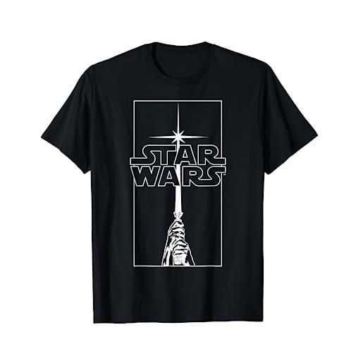 Star Wars saber logo white maglietta