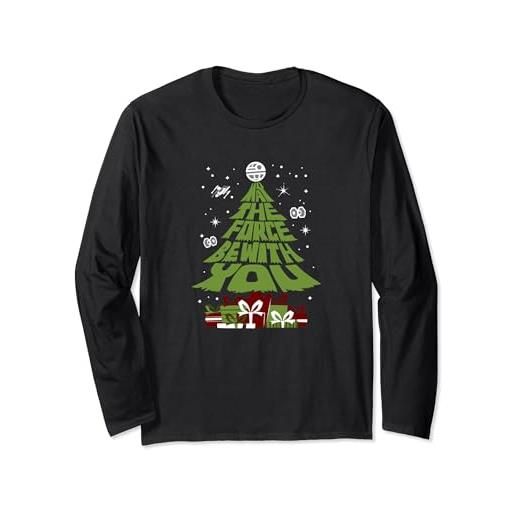 Star Wars may the force be with you christmas tree maglia a manica