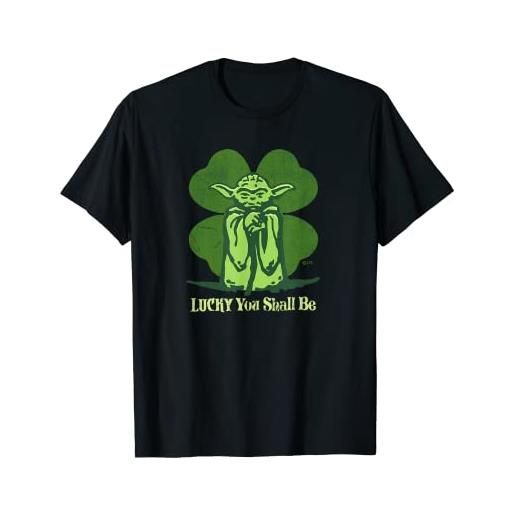 Star Wars yoda lucky you shall be st. Patrick's day maglietta