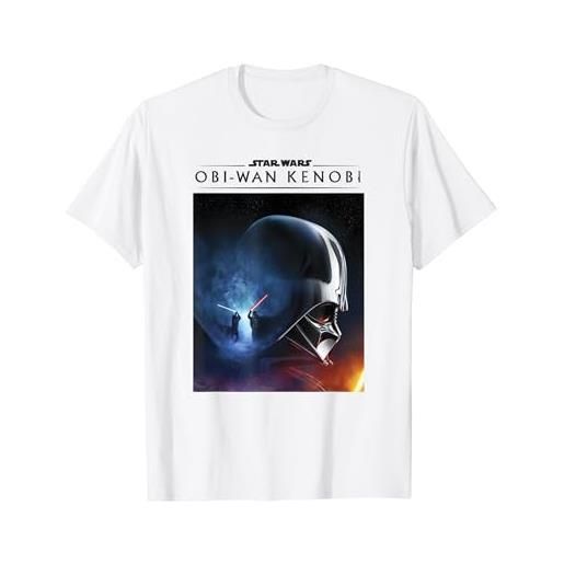 Star Wars: obi-wan kenobi vader helmet lightsaber poster maglietta