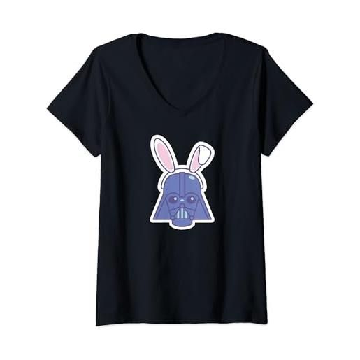 Star Wars darth vader sticker style rabbit ears easter bunny maglietta con collo a v